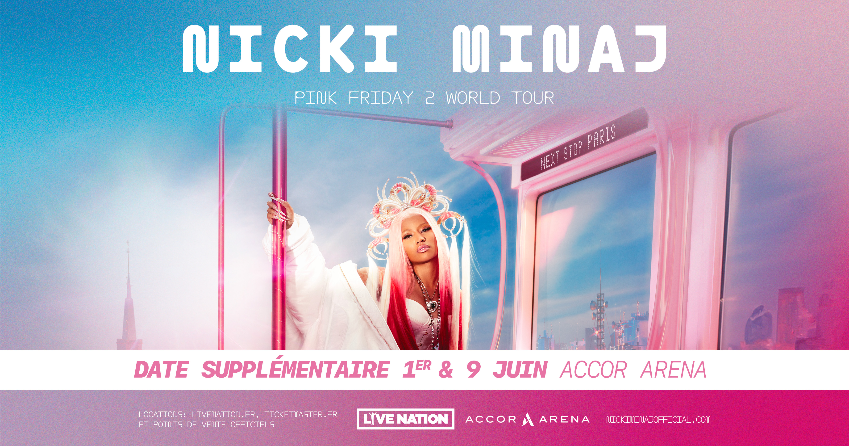 Illustration pour l'article "Nicki Minaj en concert ! La Barbie rappeuse ajoute une seconde date à l'Accor Arena le 9 juin 2024 "