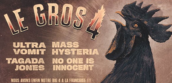 Illustration pour l'article "Le Gros 4 en concert dans les Zénith avec Mass Hysteria, Ultra Vomit, No One Is Innocent et Tagada Jones"